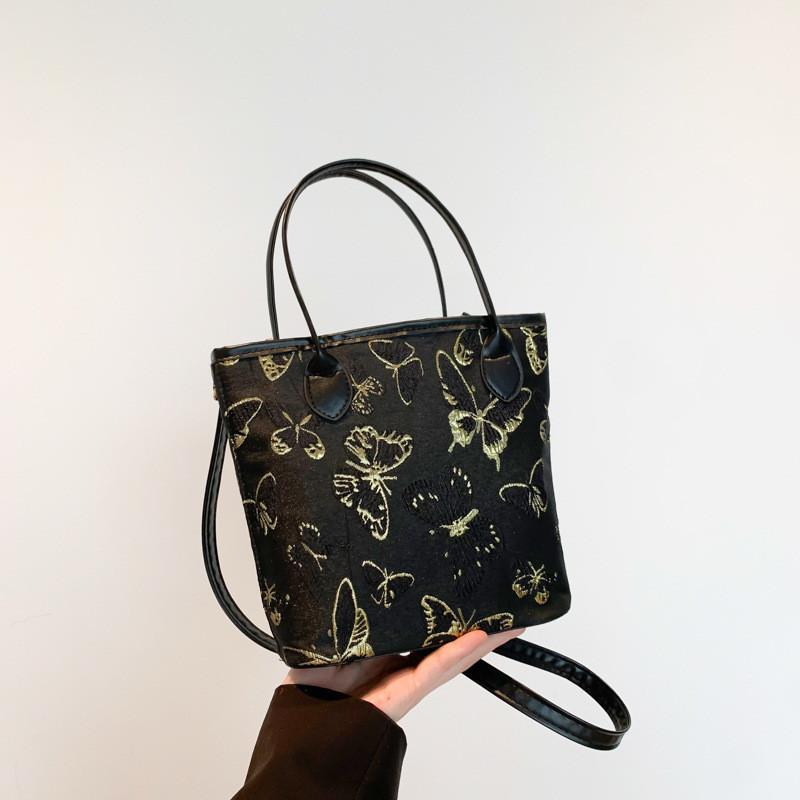 Stylish Canvas Bucket Bag For Women 2024 Trendy Casual Crossbody With Zipper In Multiple Colors чёрный