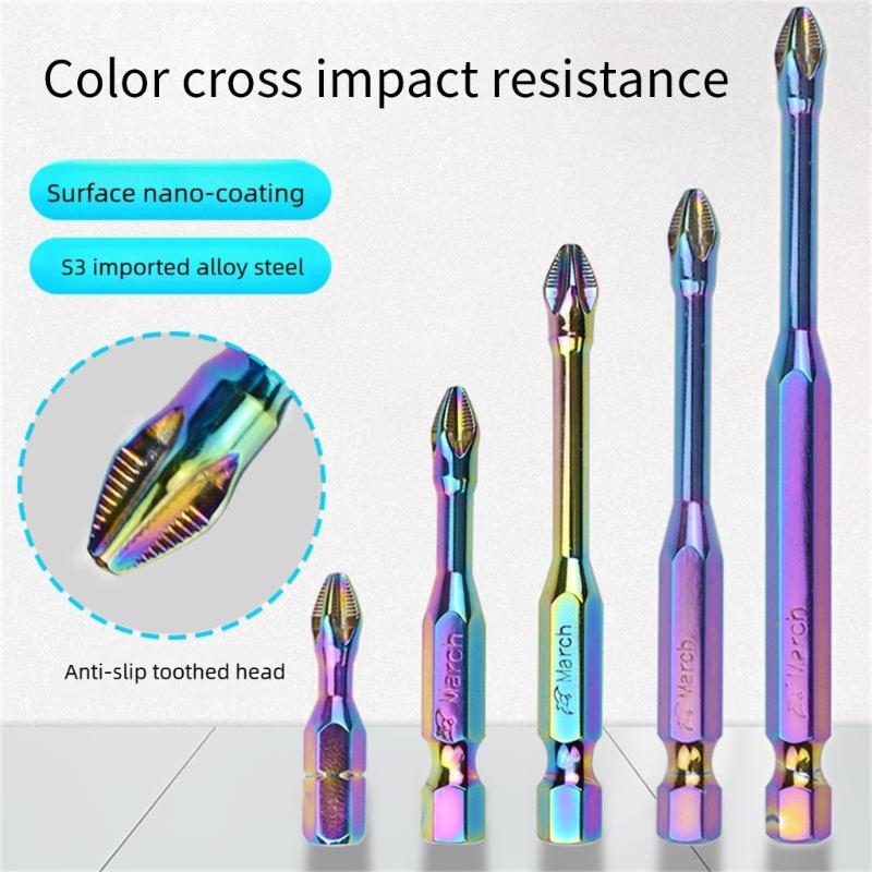 6/10/20Pcs Antislip Screwdriver Bit 1/4inch Hexagonal Shank Magnetic Crossing Screwdriver Bit Set Bit Attachment