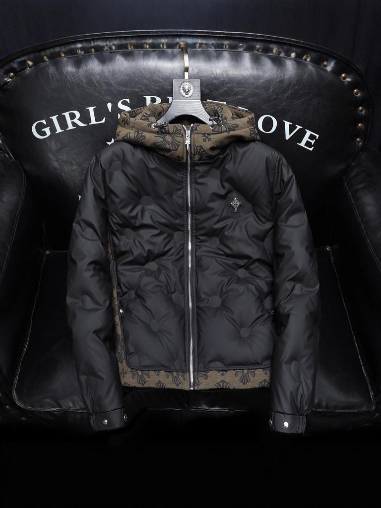 Europäische Herren-Daunenjacke Patchwork Jacquard Hohe Qualität Herbst/Winter 2025