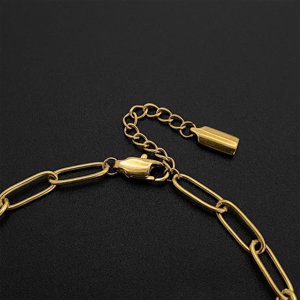 eManco Stainless Steel Semi-finished Charm Bracelet Round Wire Chain Adjustable Extension Chain Lobster Clasp for DIY Jewelry