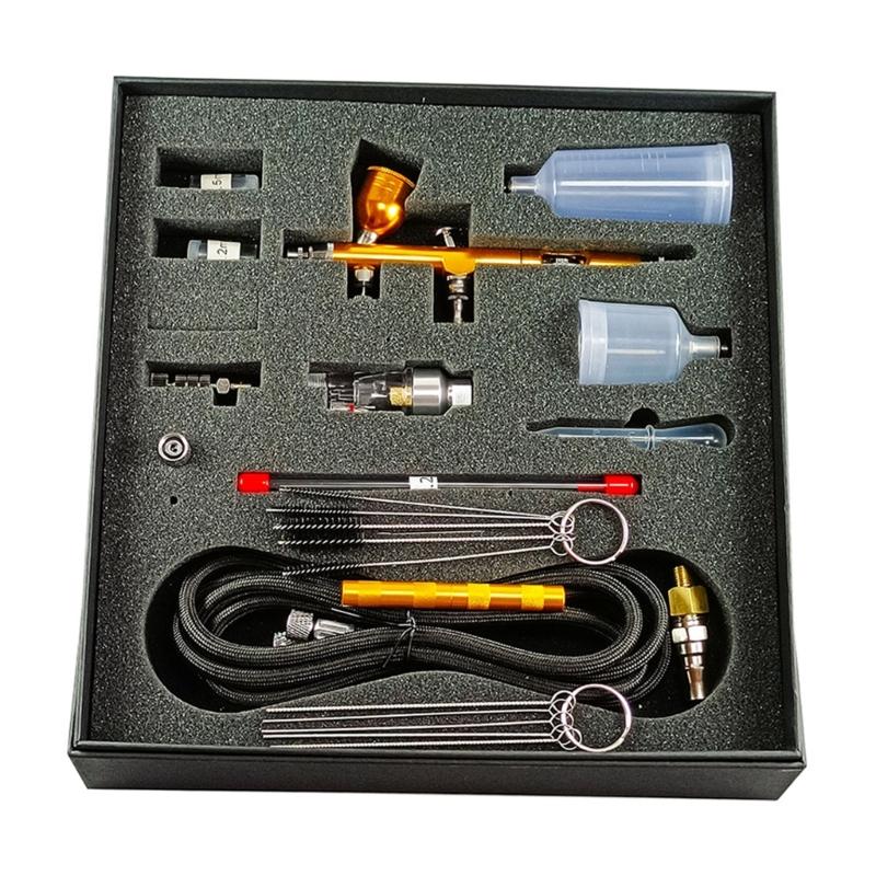 Double Action Air Brush Gravitational Feed Nozzle Guns Cake Decorating Brushes For Nail Manicure Art Crafts Cake