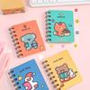 2Pcs Mini Cute Spiral Notebook Cartoon A7 Side-Turning Coil Notebook Smooth Writing Pocket Notepad 80 Pages for Study Office Journaling