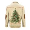 Christmas Print 3-button - Men's Stand Up Collar Sweatshirt, Outdoor Casual Hoodie With Buckle