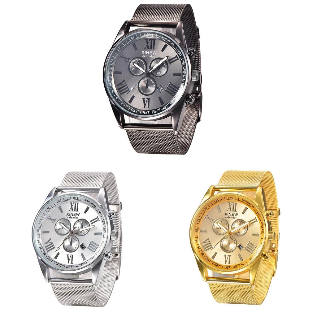 Premium Quality Mens Stainless Steel Military Watch With Elegant Date Functionality