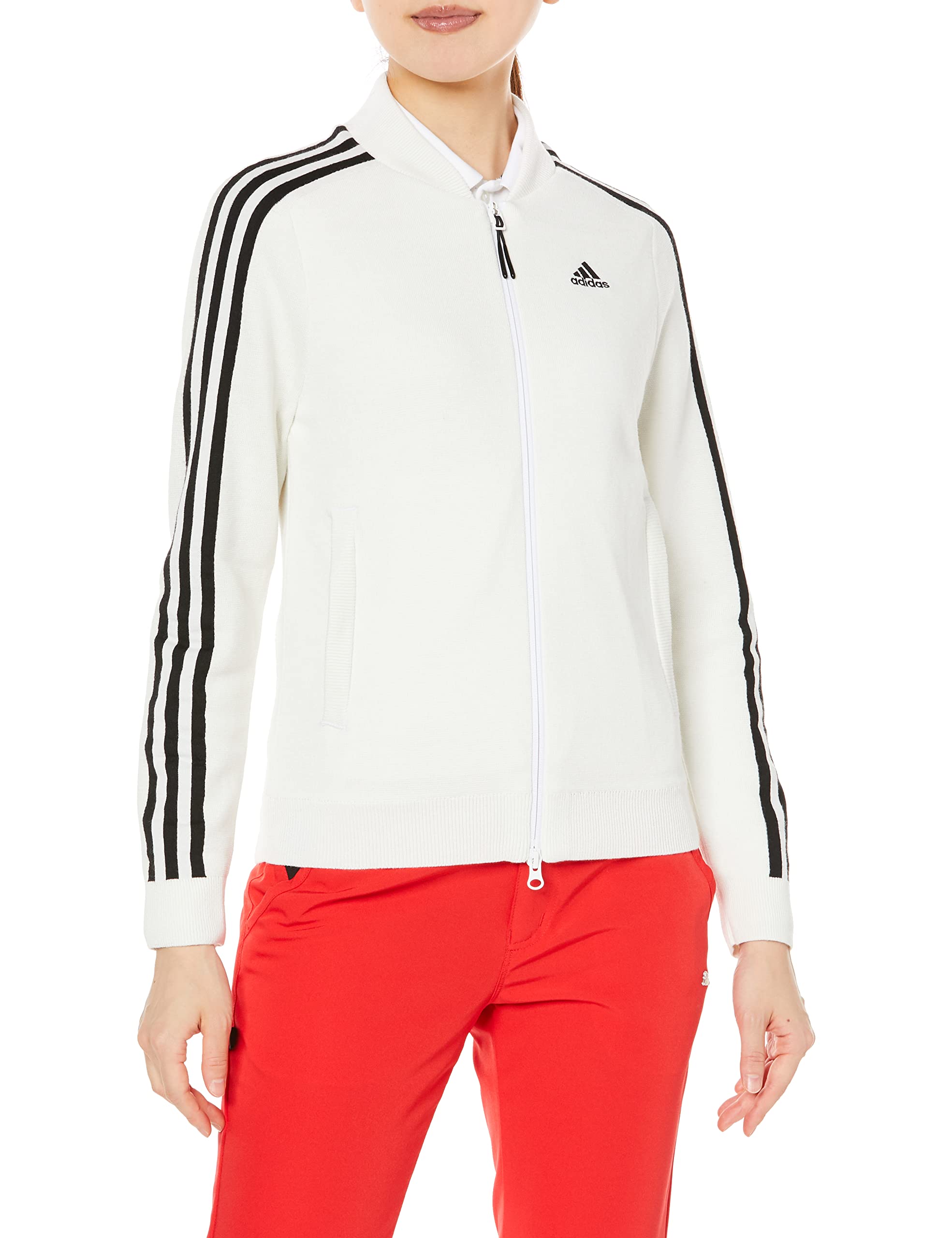 

Куртка Golf Three Long Full Zip Clear [Adidas Golf], в полоску, ветрозащитная, с рукавами, подкладкой, свитер, женская, розовая, J/L