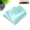 Solid Color Glossy Faux Silk Pocket Square with Printed Edging