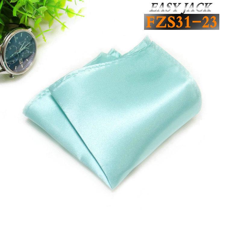 Solid Color Glossy Faux Silk Pocket Square with Printed Edging