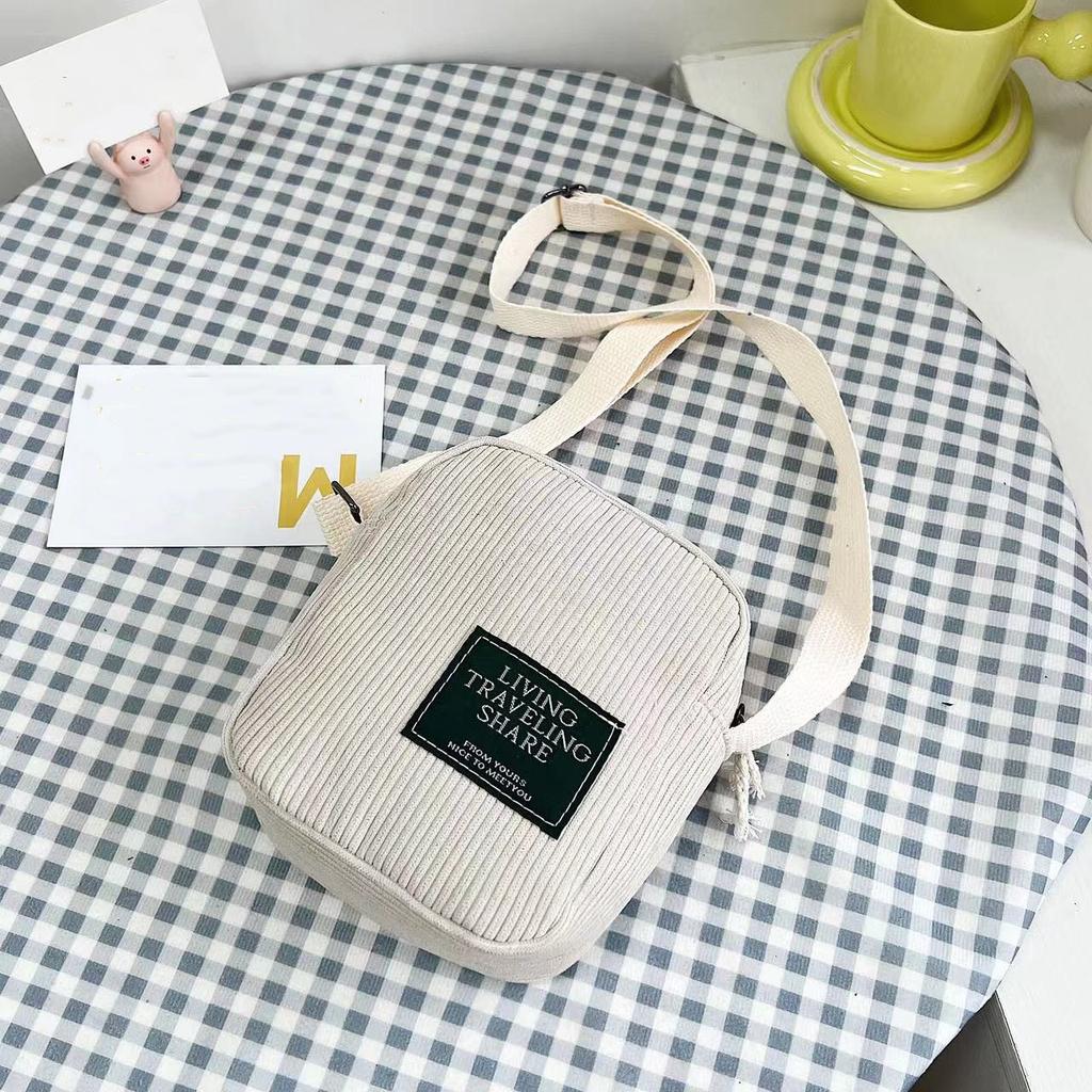 Модные однотонные мягкие вельветовые сумки на плечо, женские уличные портативные ретро туалетные принадлежности, сумки через плечо для хранения помады и наушников