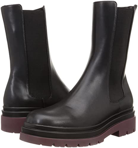Randa Women's Rain Boots, Tank Sole Side Gore Boots, Wine, Size 23.5cm, Suitable for Sun and Rain