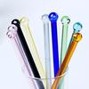 2Pcs Drinking Thickened Good Transmittance Heat Resistance Drinking Glass Creative Colorful Milk Tea Straws Daily Use