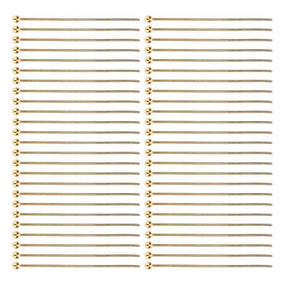 50pcs Ball Head Pins Jewelry Pendant DIY Craft Bead Making Parts Accessory SuppliesGold 35mm /