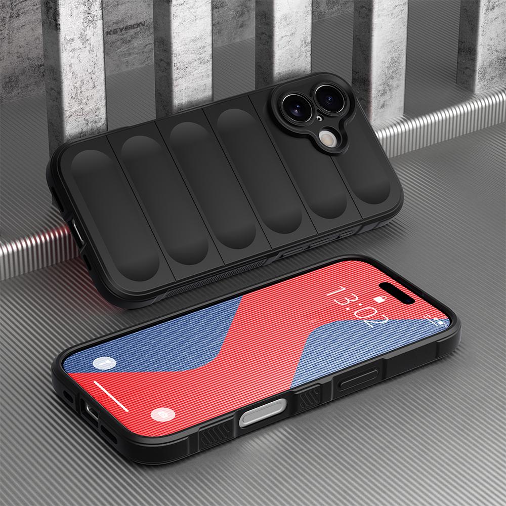 KEYSION Shockproof Matte Phone Case for iPhone 17 Pro Max 2025 Anti-skid Soft Silicone Phone Back Cover for iPhone 17 17 Air