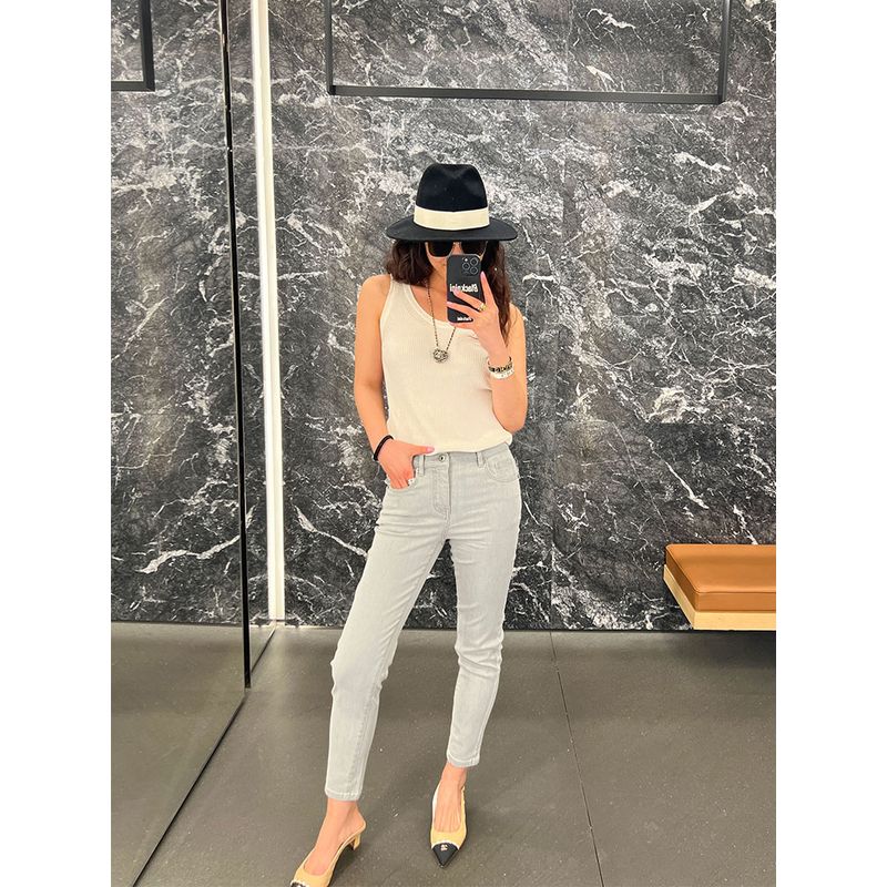 

Blacknini Yin Huafu/Private Service Development Classic Ankle-Length Slim-Fit Smoke Tube Skinny Jeans Denim Gray((Partially In Stock)) L