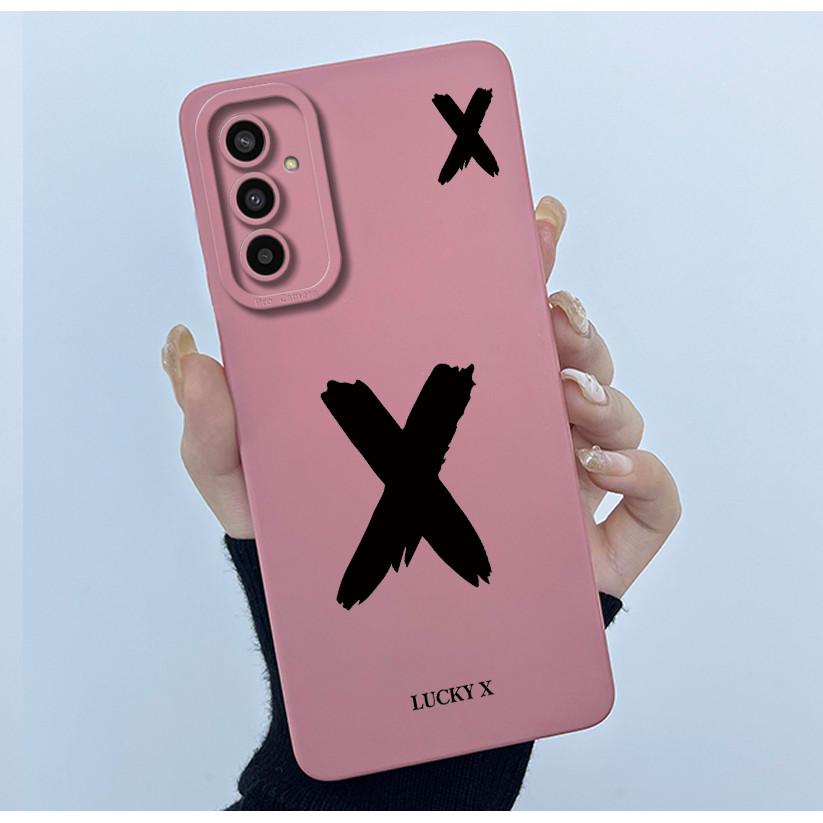 For Samsung Galaxy M13 4G M23 F23 Buddy 2 5G Cover Case Initial Letter Silicone Soft Phone Bumper for Samsung SM-M135F Casing