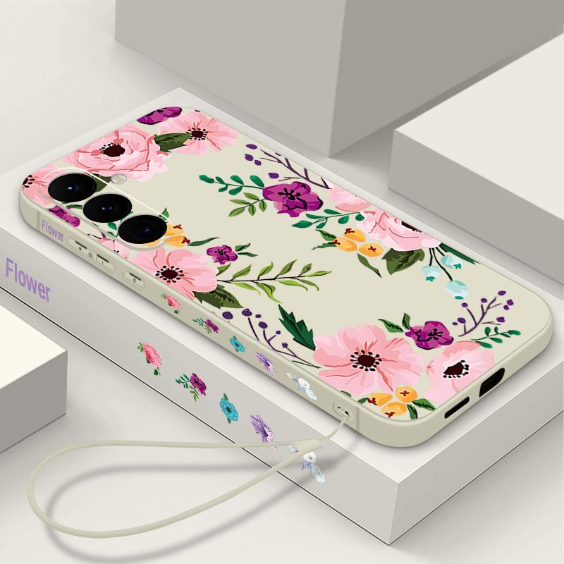 Husă Moale TPU cu Imprimeu Flori de Bujor Pentru Samsung Galaxy S25 S22 S23 S24 Ultra S24 FE A56 A55 A53 A54 A35 A15 A16 A36 5G