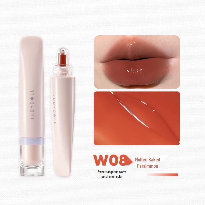 

Juduo Оранжевый Блеск для Губ: Увлажняющая желеобразная помада для глянцевых, пухлых губ с зеркальным блеском.