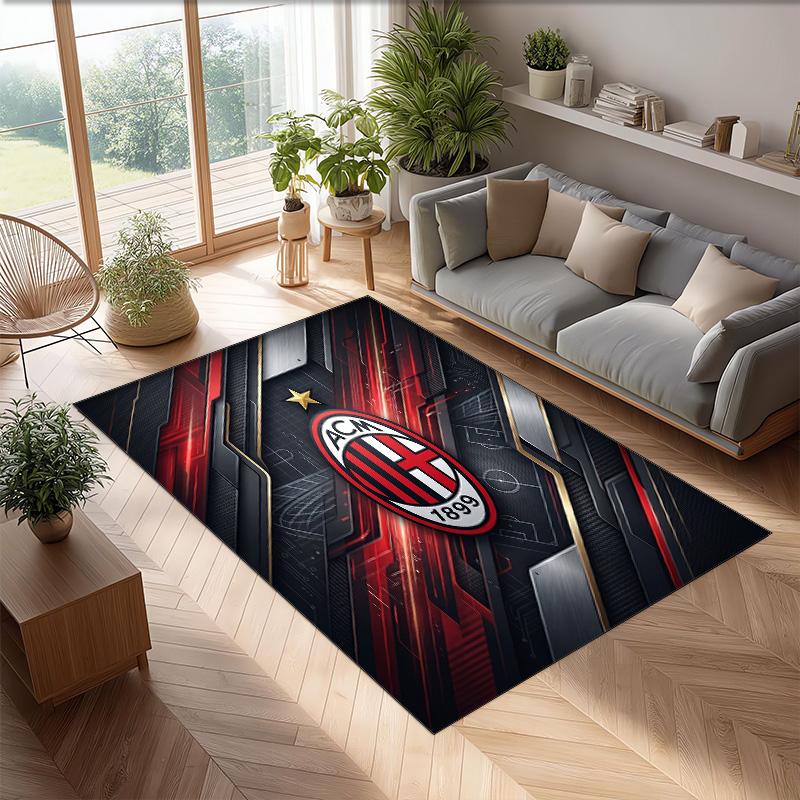 AC Milan Printed Flannel Area Rug Non Slip Soft Polyester Floor Carpet Indoor Decor Mat for Bedroom Living Room Sofa Game Room Home Decoration