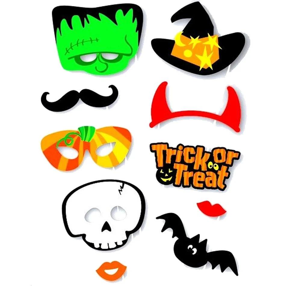 Unique Party Trick Or Treat Halloween Photobooth Props (Pack of 10)