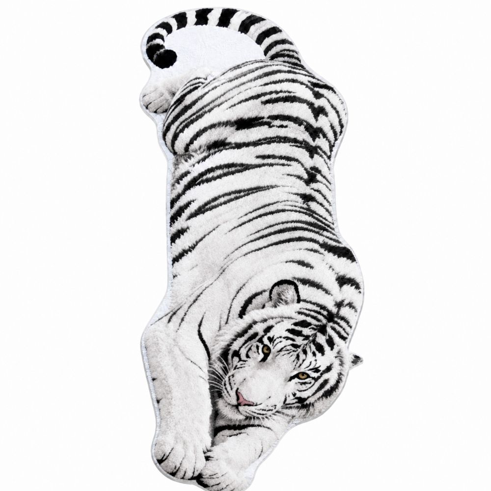 2D Flat Tiger Bedroom Carpet Non-slip Doormat Unique Bedside Rug  Home Decor