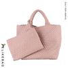 New 2022 Large Capacity PU Woven Tote Bag - Trendy Cross-Border Business & Casual Mother-Child Handbag