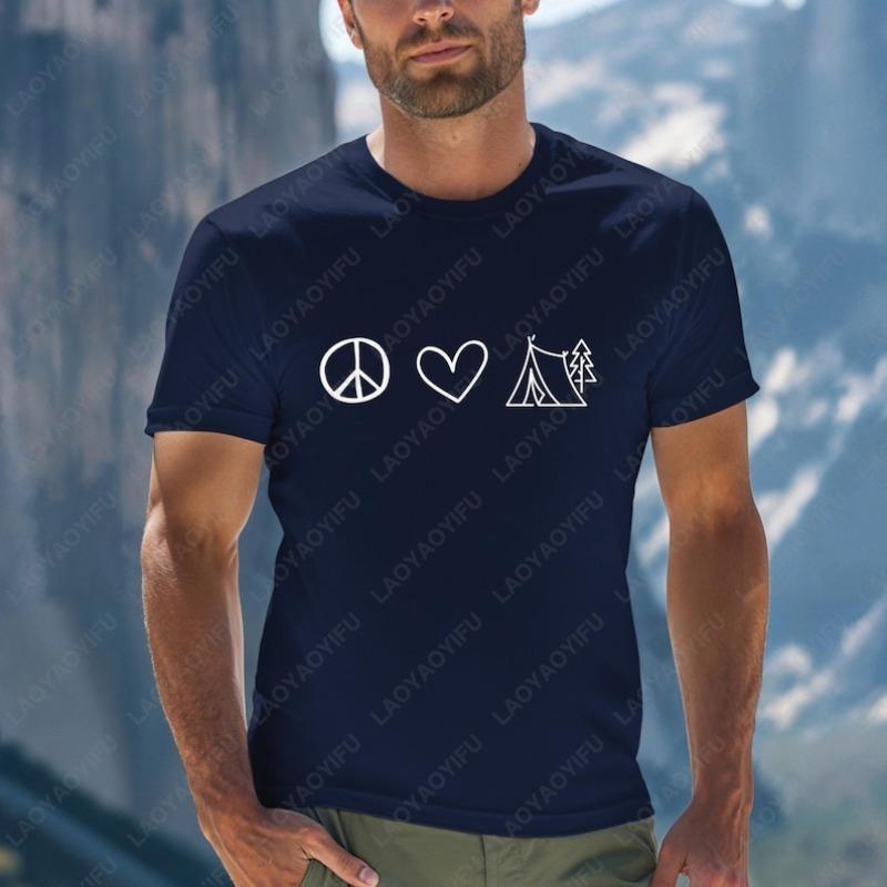 

Camping Minimalist Oneck Printed Unisex Tops Camp Lover Gift Adult Cotton Tshirts Ropa Hombre Men Clothing Camisetas Man Tee ... S разноцветный