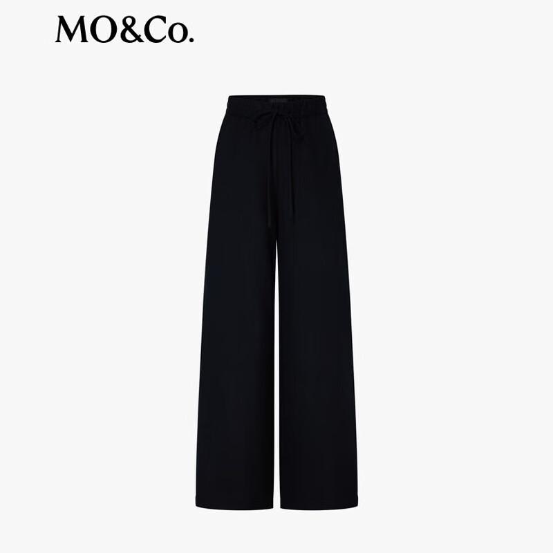 MO&Co. Women's Lightweight Wool Blend Wide-Leg Trousers