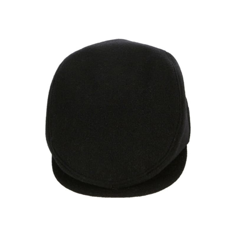 VARZAR Stud Logo Retro Wool Beret Black