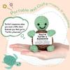 Funny Crochet Turtle Doll With Positive Card Home Room Decoration Handmade Wool Knitted Emotional Motivational Turtle Ornament