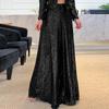 Elegant Shinny Sequin Long Pants Women Fashion High Waist Draped Loose Trousers Spring Autumn Casual Wide Leg Solid Color Party Pant