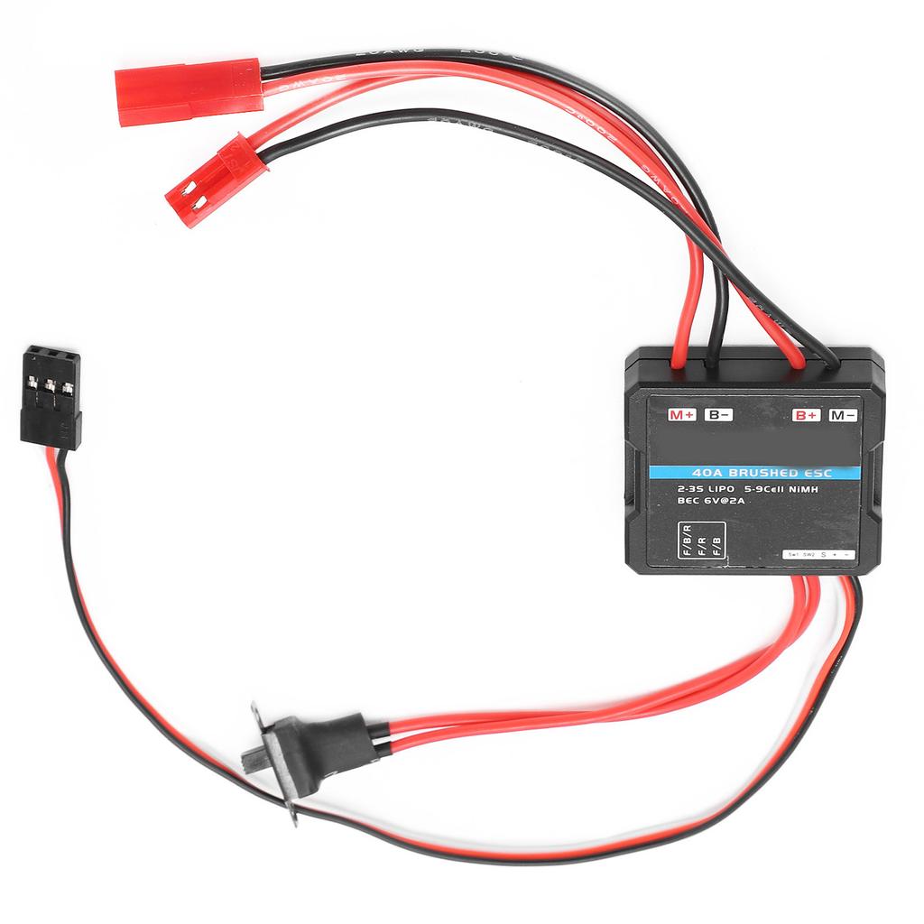 Electronic Speed Controller Waterproof Black Brushed ESC 40A for 1/16 RC Car 1/18 RC Car Upgrade