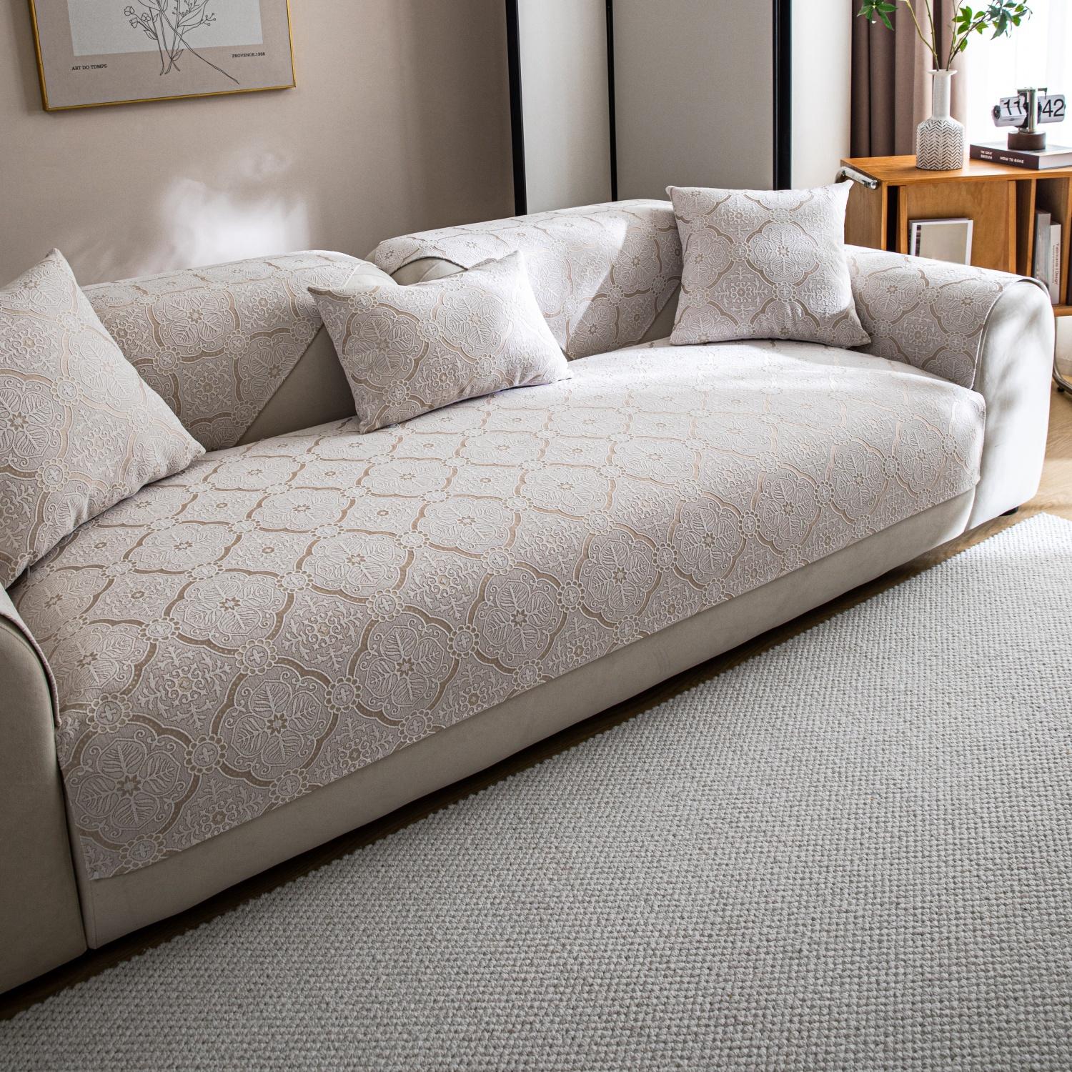 

Жакардовий водовідштовхувальний чохол для дивана Захист від подряпин і ковзання для дивана для вітальні. 70*90cm бежевий