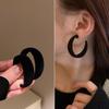 Vintage Wine Red Flocking Earrings Charm Geometric Bowknot Stud Earrings for Women Girls Fashion Unusual Jewelry Ear Accessories
