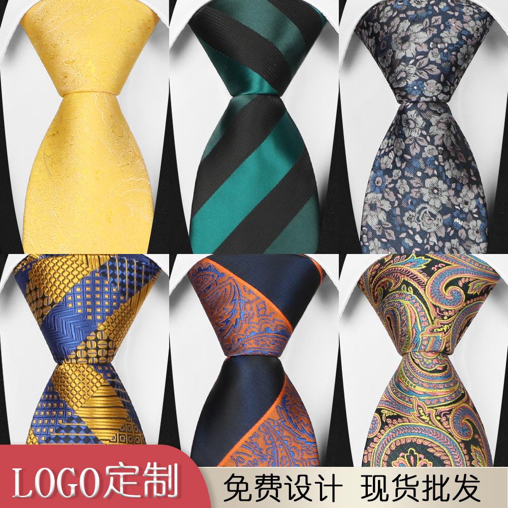Men'S Tie Polyester Jacquard Embroidered Tie High-End Business Casual Dress Tie
