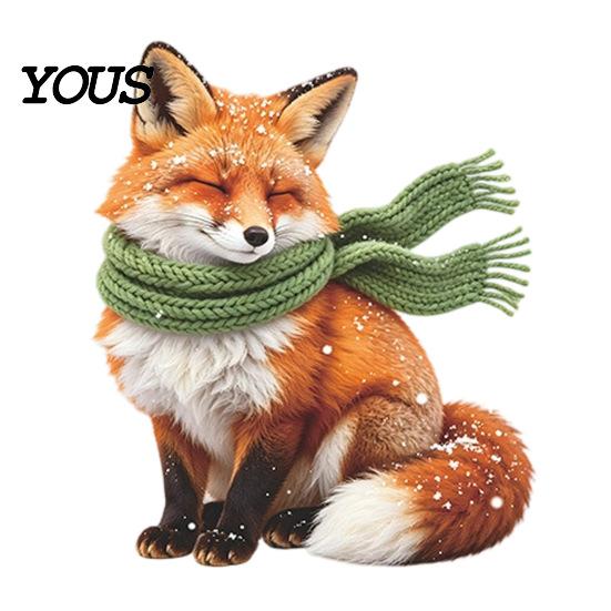 Self Adhesive Window Film Fox Static Cling, Christmas Winter Glass Stickers, PVC Electrostatic Cling Nature Theme Sticker Decal for Home Door