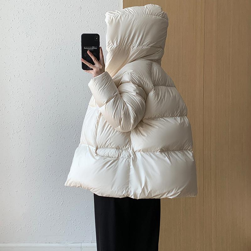 Cloud Puff Premium Sense 90 White Duck Down Hooded Down Jacket Women's 2024 New Thickened Small Bread Jacket Tide