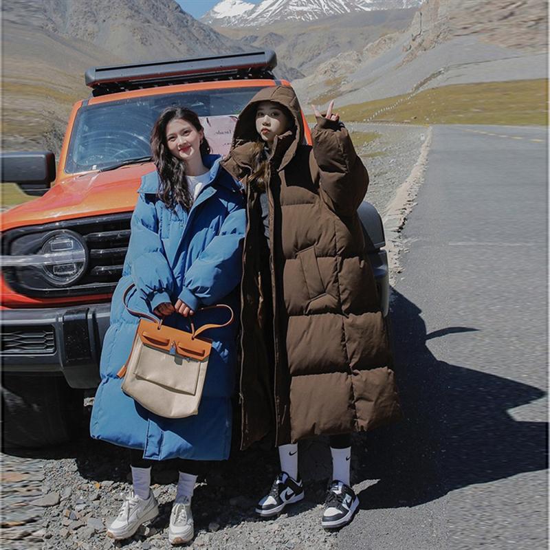 Down Coats Long-style Cotton Dress Korean Version Large Size Korean Fashion Jackets Winter Heat Parka Feminina