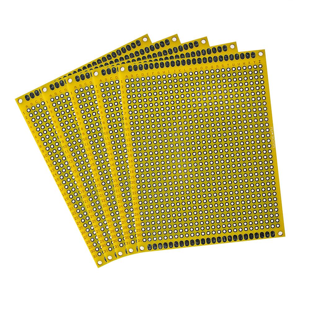 

5PCS PCB Board Yellow Double-sided Board 7*9CM PCB DIY Universal Circuit Boards
