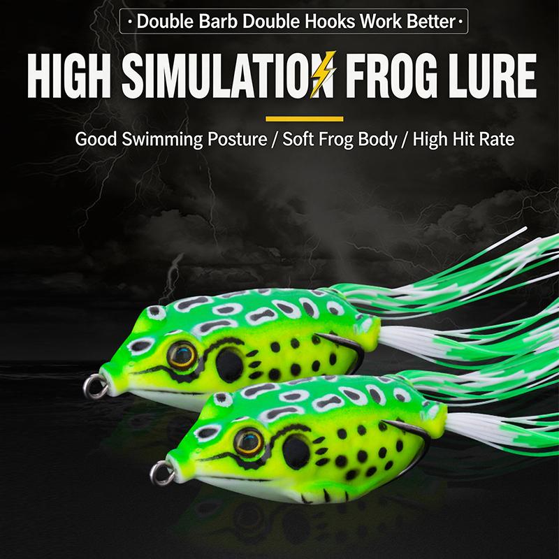 1Pcs Frog Bait Plastic Fishing Lure With Fishing Hooks Topwater Ray Frog Artificial 3D Eyes Fishing Tackle Accessory Fish Suppli
