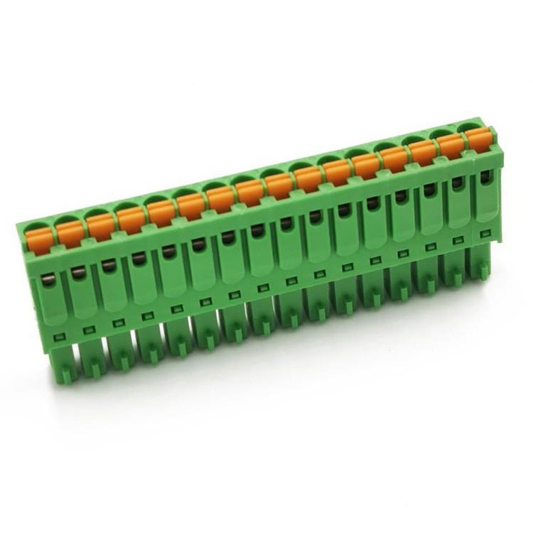 Compact 15EDGKN-3.5/3.81mm PLC Analog Wiring Terminal Block PCB Plug-in