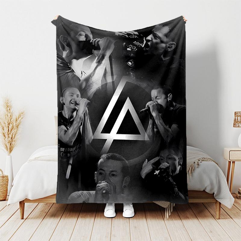 1pc Blanket Linkin Park Print Design, Lightweight Blanket for Sofa, Bed- Soft &Warm, Gift for All Seasons like Christmas, Halloween