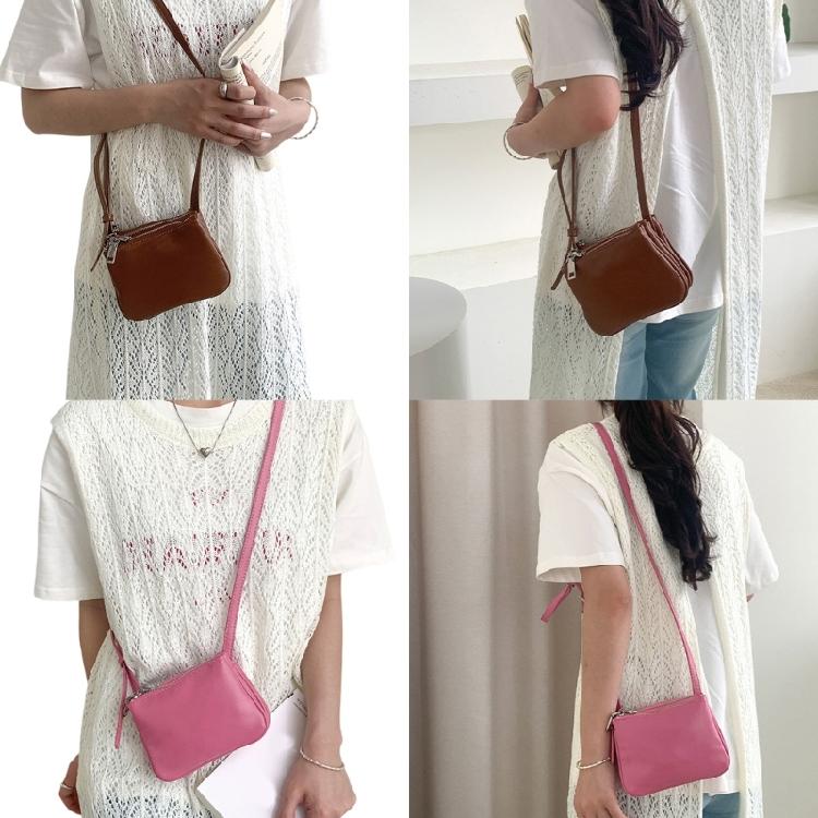 Casual PU Leather Crossbody Bag for Women Girls Phone Bag Small Shoulder Purse