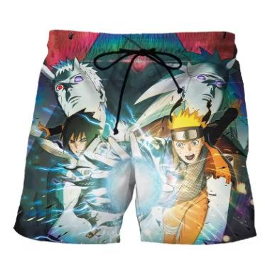 Summer New Ninja Hot Sale Loose Log Style 3D Printed Boys Stylish Wild Beach Shorts XS