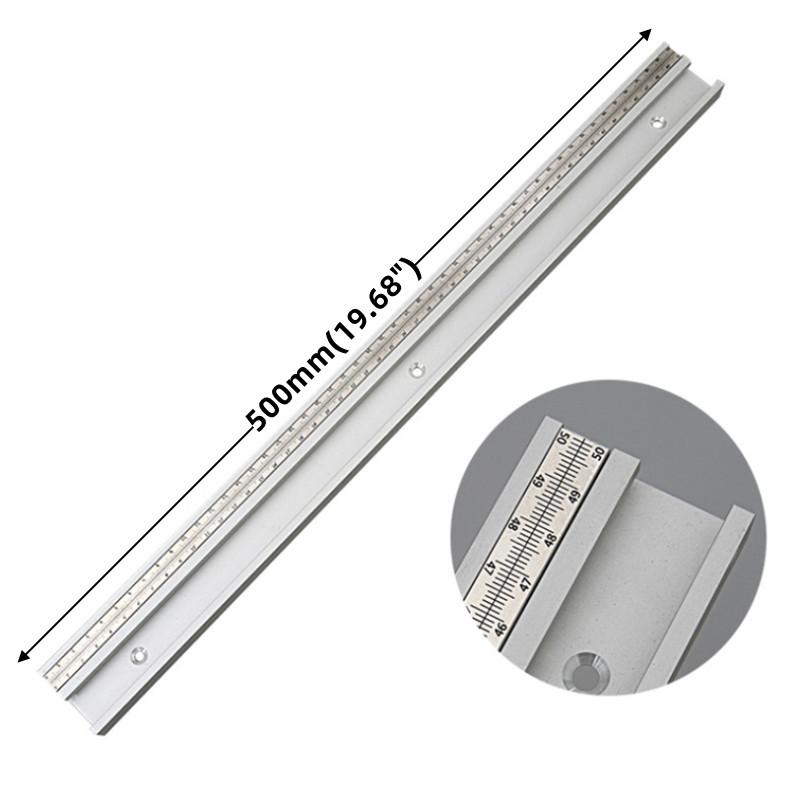 T-Track with Scale for Woodworking - Double Cut Profile Universal with Predrilled Mounting Holes Aluminum T-Slot - Router Track