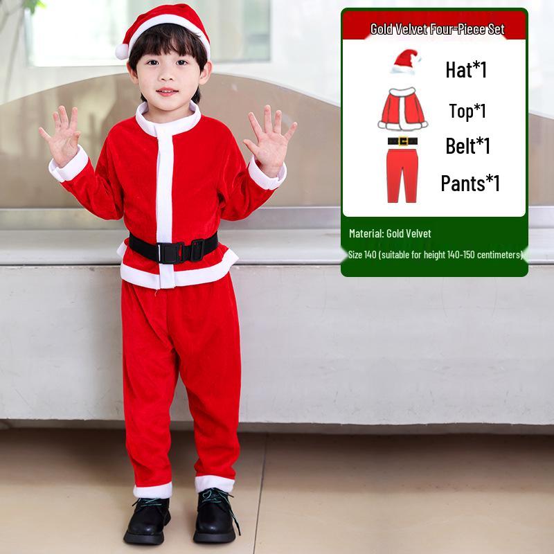 Kinder Weihnachtsmann Kostüm für Weihnachten - Jungen & Mädchen Verkleidungsoutfit