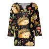 Women's Fashion Button V-Neck Seven Sleeve Cute Animal Print Casual Top
