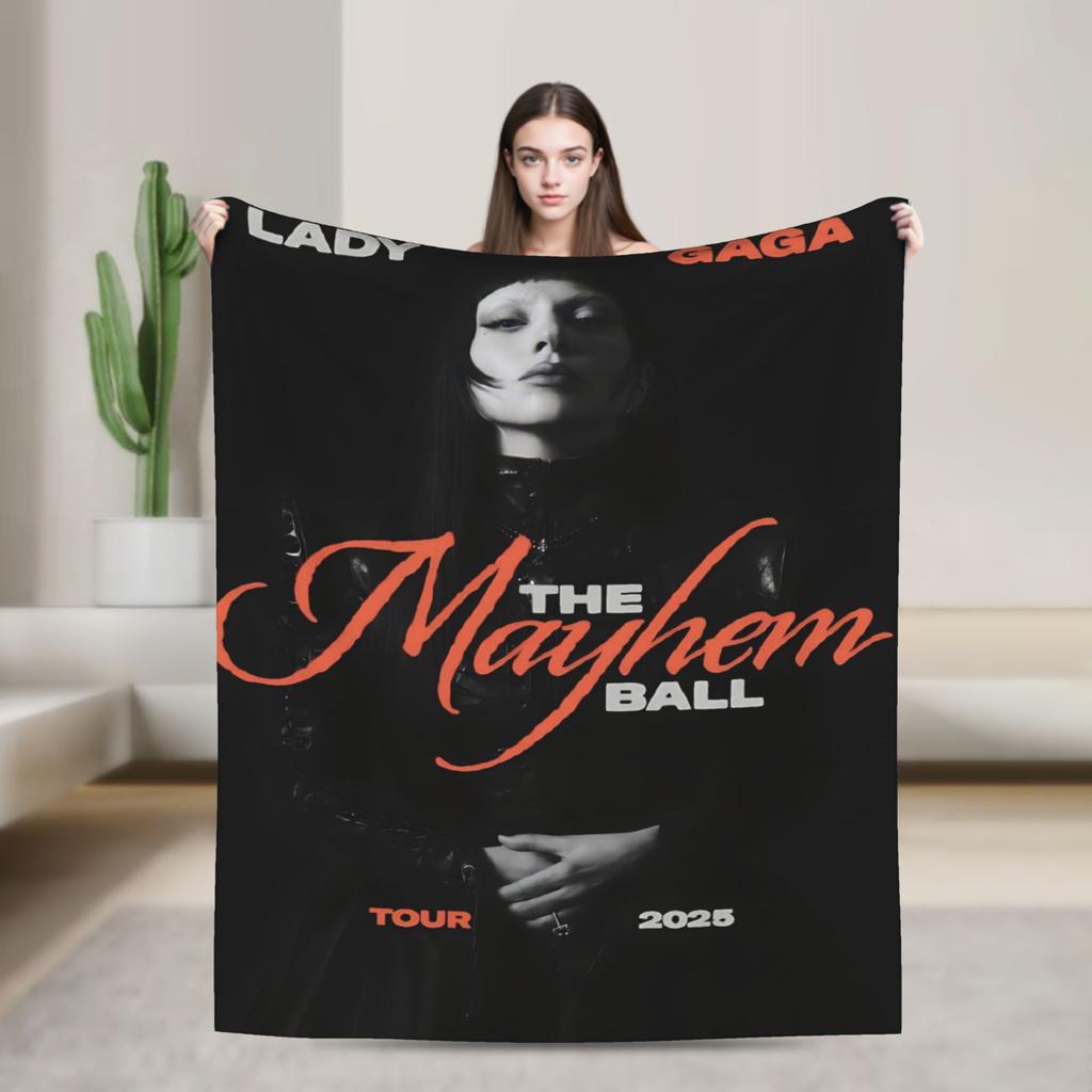 Lady Gaga Mayhem Album Super Warm Blanket Travel Plush Throw Blanket Novelty Couch Chair Flannel Bedspread Sofa Bed Cover