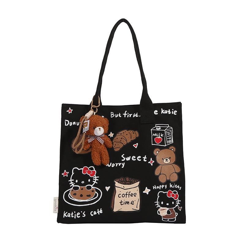 Korean Lazy Style Large Canvas Tote Bag - Fashionable, Versatile, High-End Women's Commuter Shoulder Bag