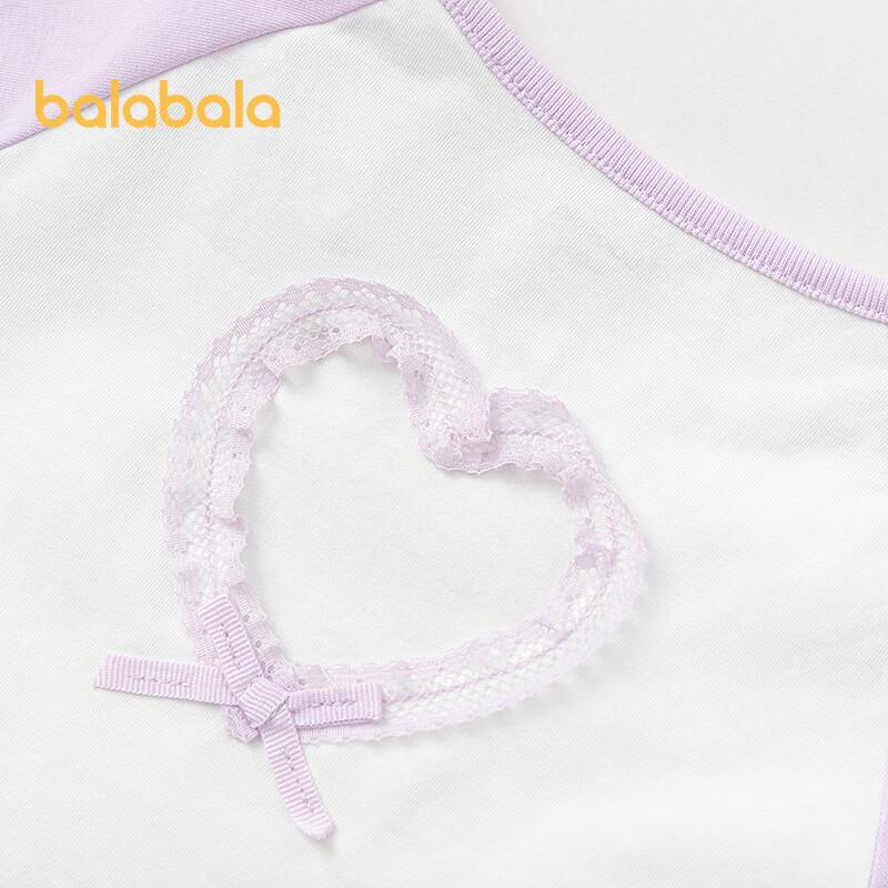 Balabala Girls' Short-Sleeve Contrast T-Shirt