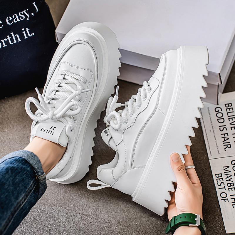 

Мужская обувь 2025 весна новая мужская платформа повседневная универсальная спортивная рабочая белая обувь увеличивающая рост интернет-знаменитость кеды 39 белый