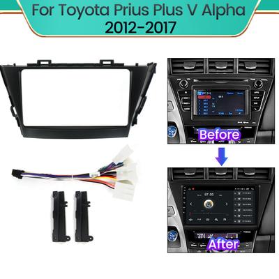 9palcový 2DIN rámeček palubní desky do auta pro Toyota Prius Plus V Alpha 2012-2017 DVD rámeček rámeček rádia navigační panel